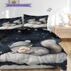 Squirrel Pattern Bedding Quilt Set Quilt Cover Pillowcase Home Decoration Birthday Gift (1 * Duvet Cover + 2 * Pillowcase, Without Core)