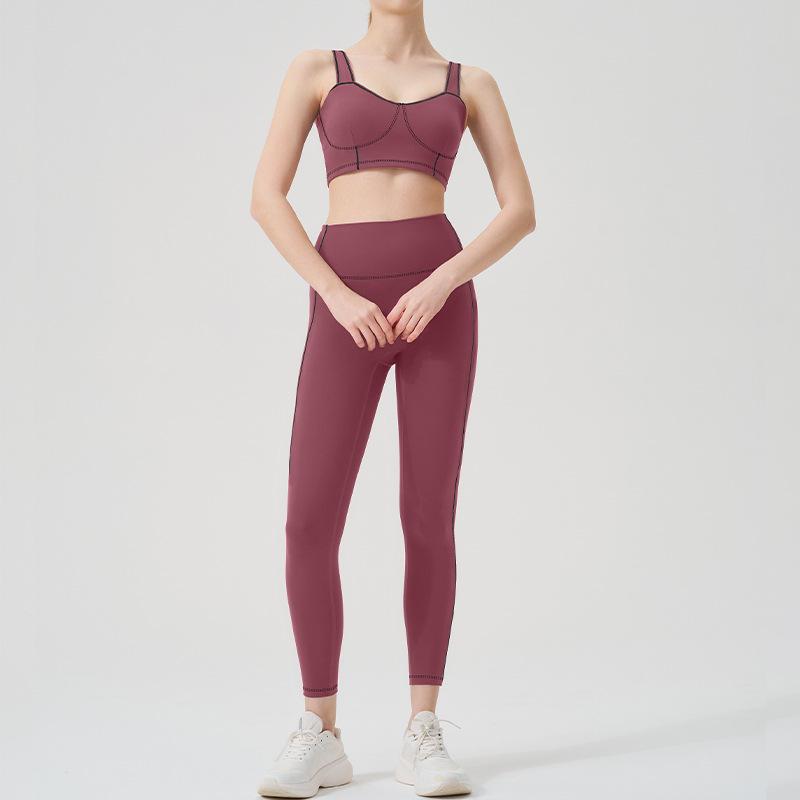 High-Performance Women's Yoga and Fitness Suit: Solid Color, High-Elastic, Tight Fit