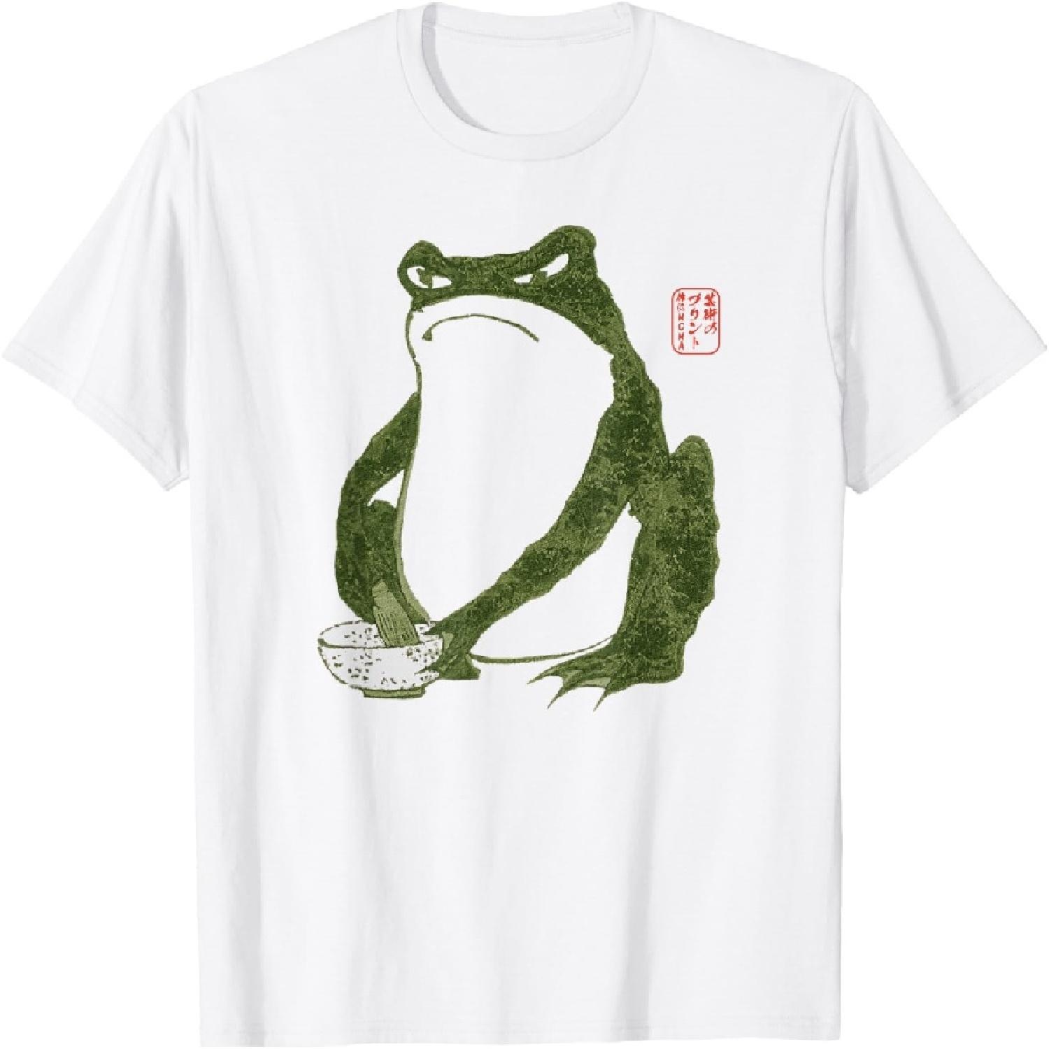 Grumpy Frog Japanese Art Print T-Shirt XXXXXL белый
