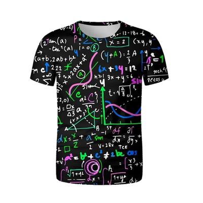 Sommer Herren modisches Print lustiges mathematisches Formel T-Shirt lässiger Trend Rundhals lässig Harajuku Übergröße kurzärmelig