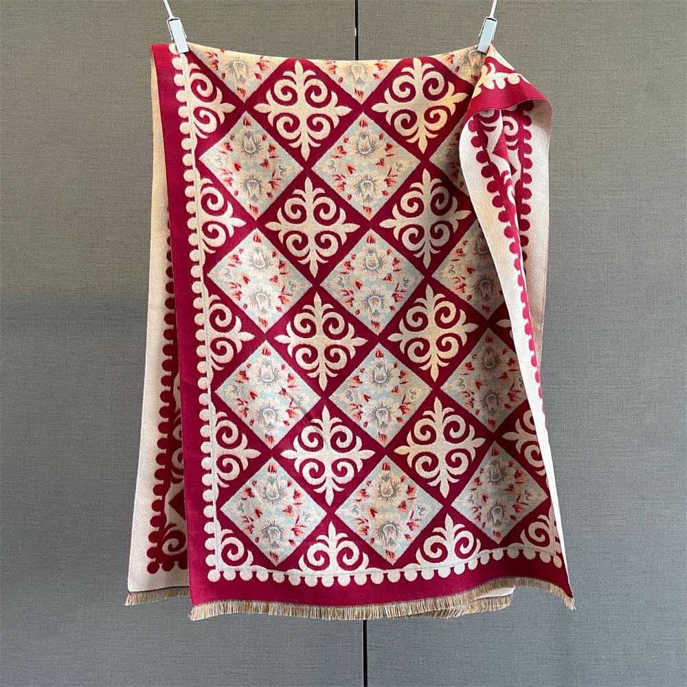 Designer Winter Warm Cashmere Scarves Women High Quality Thicken Pashmina Shawl Elegant Ladies Wool Poncho Windproof Pareo