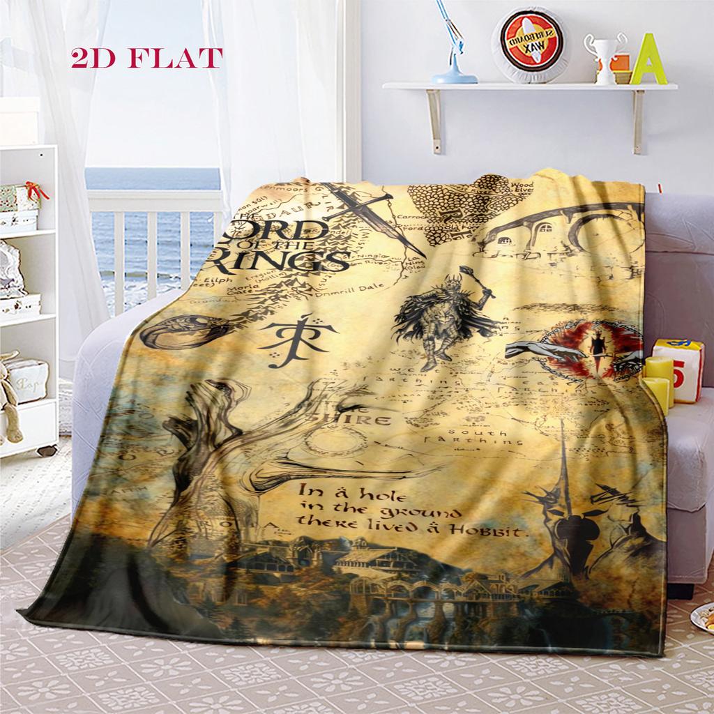 Fantasy Epic: Lord Rings blanket Soft and comfortable sofa blanket Machine washable bedroom Air conditioning blanket