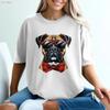 Boxer Dog T Shirt Cool Sunglasses Funny Animal Bow Tie Puppy Lover Breed Idea Vintage Washed Unisex Stylish Comfortable