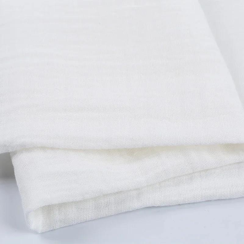 100x135cm Podwójna Warstwa Czysta Bawełna Gaza Cała Bawełna Krepa Tkanina Jednolity Kolor Odzież Domowa Sukienka Szalik Tkanina na Odzież Dziecięcą