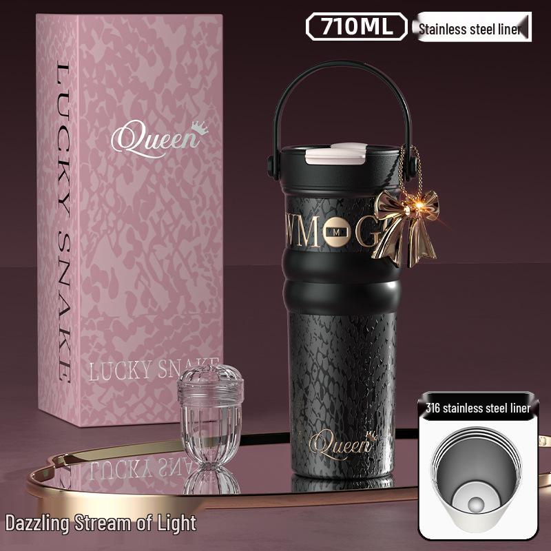 

Женская термокружка большой вместимости для фруктового чая с керамической вставкой 680ML