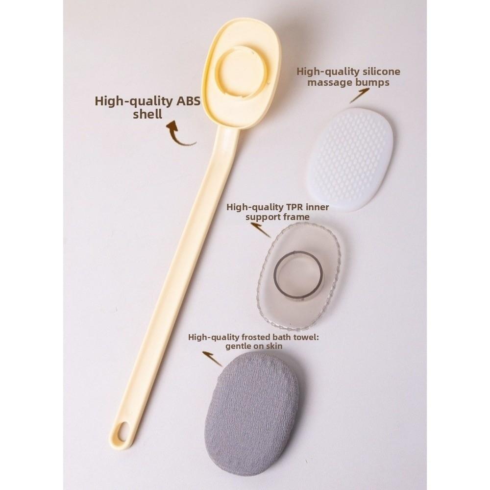 Long Handle Back Scrubber Brush Coarse/Fine Sand Exfoliating Brush Body Brush Shower