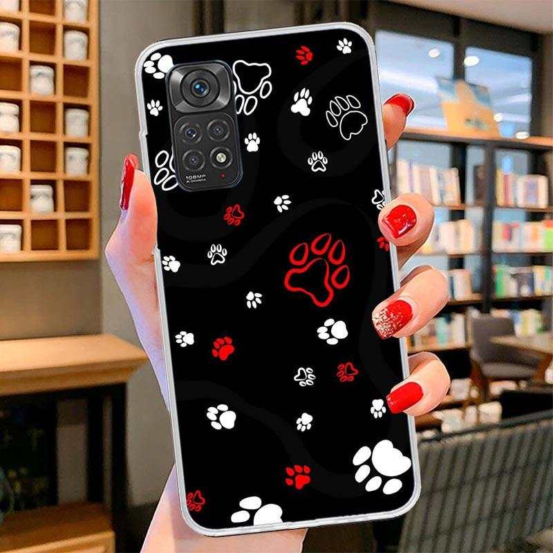 Dog Footprint Paw Cute Cover Phone Case For Xiaomi Redmi Note 15 14 13 12 11 10 Pro Plus 14S 12S 11S 11T 11E 10S Soft Fundas She