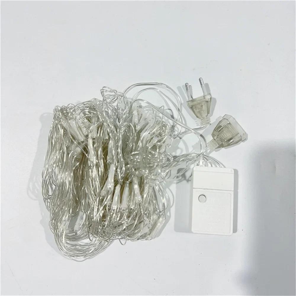 Netz LED Lichterkette 8 Modi 220V 110V EU Stecker Festival Weihnachtsdekoration Halloween Neujahr 2026 Hochzeitsfeier