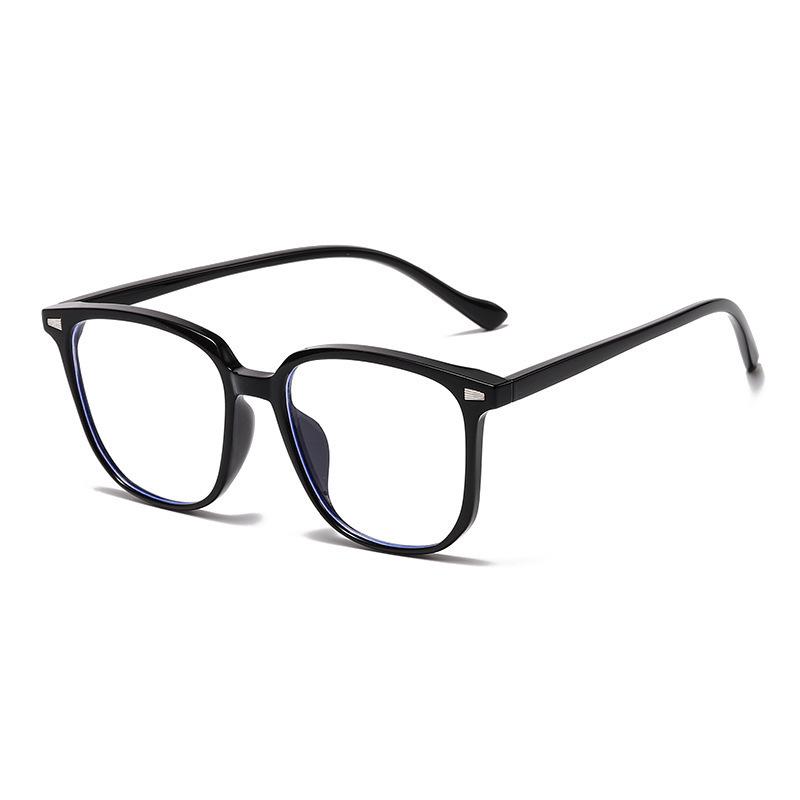 Korean Style Anti-Blue Light Glasses for Large Face - No Makeup Slimming Square Frame