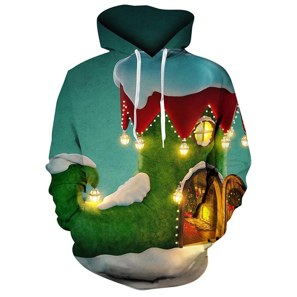 Herren Kapuzenpullover mit Digitaldruck: 2025 Herbst/Winter Schneemann-Thema