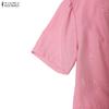 ZANZEA Lässiges Sommerkleid mit Rundhalsausschnitt und kurzen Ärmeln für Damen
