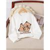 Crewneck Sweatshirt for Girls Featuring a Capybara Enjoying Bubble Tea. It'S Machine Washable, Suitable for Spring And Autumn, Perfect for Sports