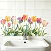 Waterproof Removable Floral Wall Stickers No Residue Adhesive Decals for Sink Area Bathroom Wall Art Decoration
