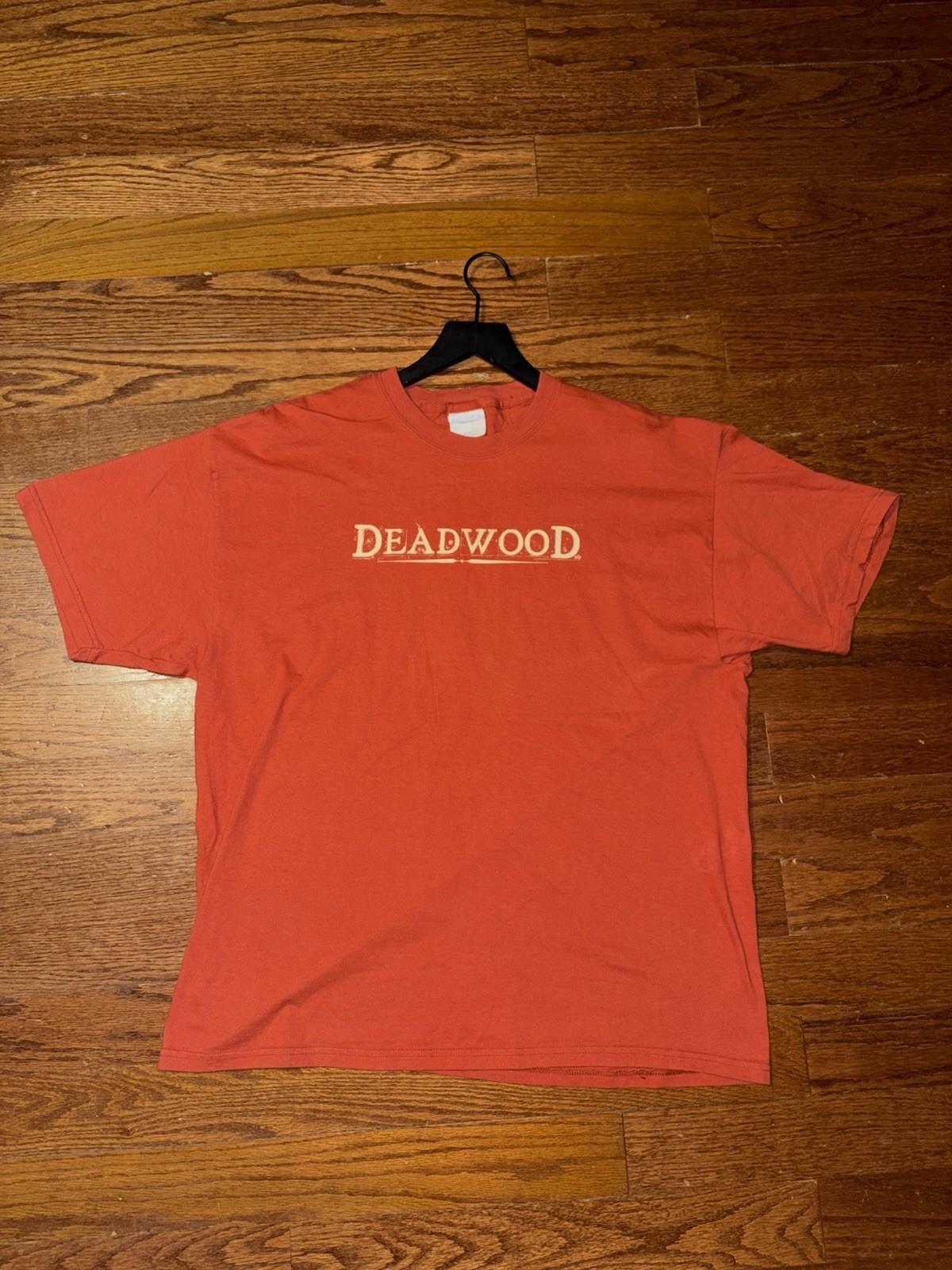 Vintage HBO Deadwood T Shirt Mens XL Orange Y2K Western TV Promo Short Sleeve Unisex T-Shirt XL