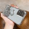 KEYSION Shockproof Plating Phone Case for Samsung A12 A22 4G Clear Soft TPU Glitter Jewelled Swan kickstand Back Cover for Galaxy M12