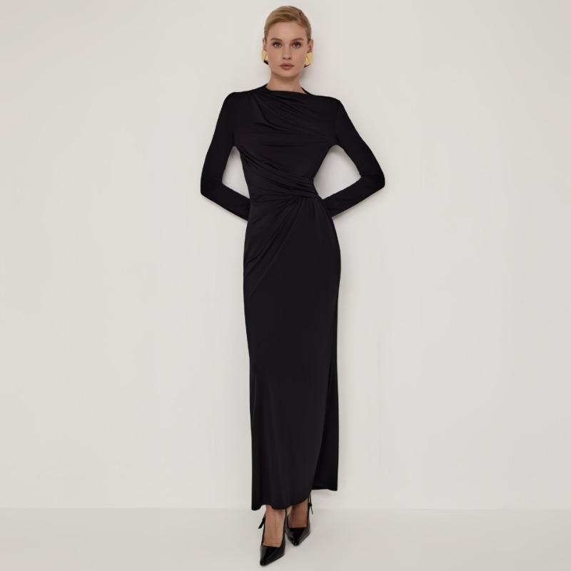 Women European Style Long Sleeve High Waist Slim Fit Long Mermaid Dress