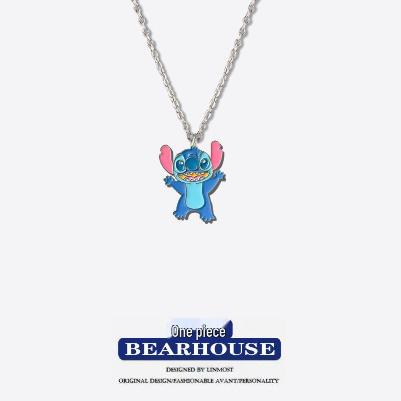 

Мультяшное ожерелье-подвеска из сплава Лило и Стич - Подарок для лучшего друга или пары