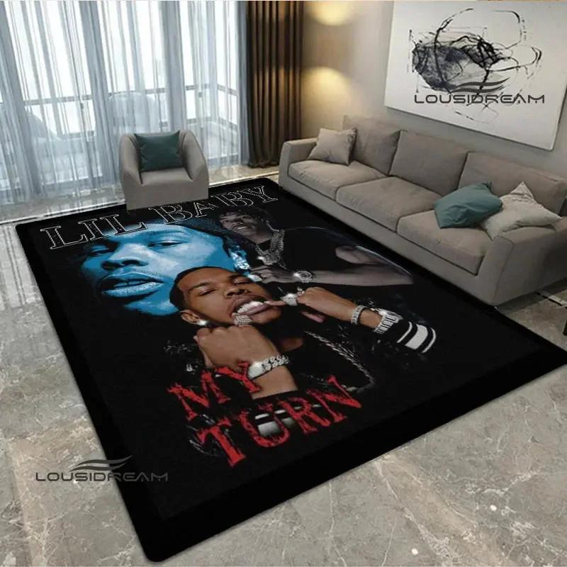 2026 Hip-hop singer Lil Baby carpet Non-slip carpet Yoga mat carpets for living room area rug Door pad anime rug birthday gift