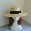Foreign Trade Europe And The United States Summer Women'S Straw Big Eaves Wide Eaves Shading Travel Vacation Panama Flat Top Top Hat Versatile