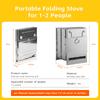 Foldable Camping Wood Burning Stove Stainless Steel Portable Backpacking Stove for Outdoor Cooking Picnic Hiking BBQ - Large