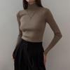Semi Turtleneck Knitted Jumper Autumn Winter Temperament Elegant Solid Colour Slim Warm Inner Bottoming Shirt Comfortable Long Sleeves Sweater