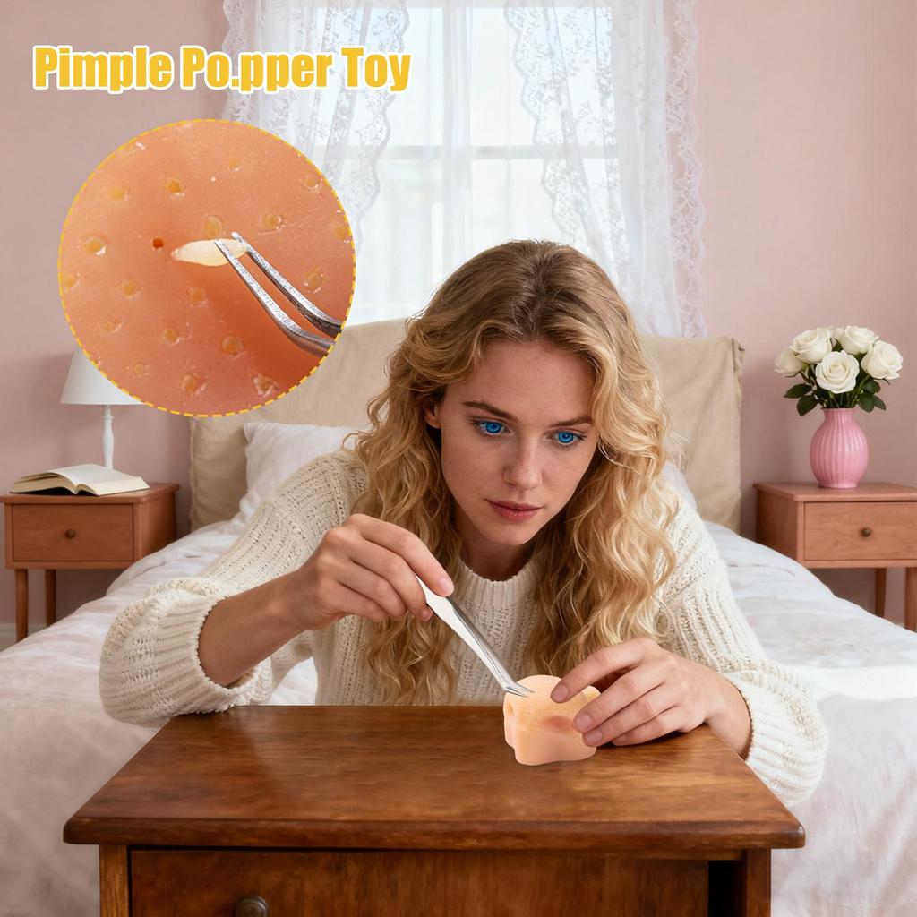 Pimple Toy Silicone Satisfying Pimple Pop Toy Reusable Stress Reliever Nose Game for Kids Boy Girls Adults Classroom Desk