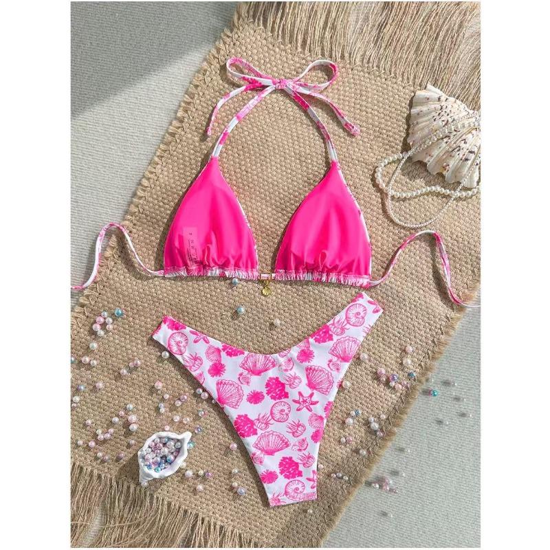 Women S Sexy Split Thong Bikini Swimsuit With Tie