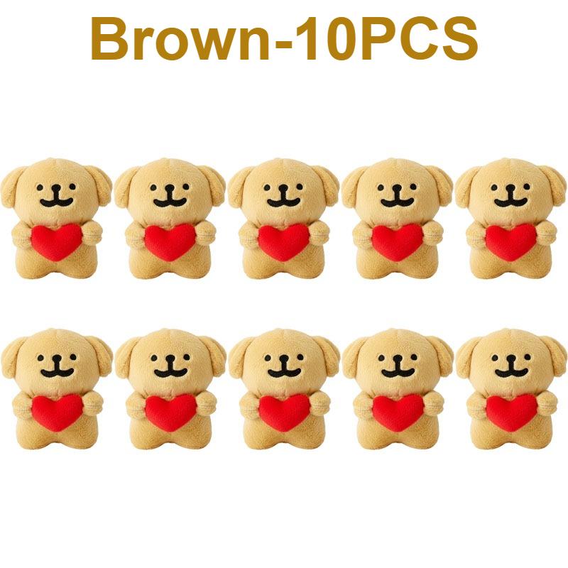 1-20PCS 3D Cute Plush Dog Keychain Soft Fabric Heart Line Design Puppy Toy Bag Pendant Gift Decorative Doll Accessories