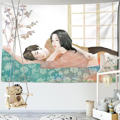 Personalized Girl's Tapestry Wall Hanging Kawaii Hippie Cartoon Art Bedroom Dormitory Curtain Home Decor