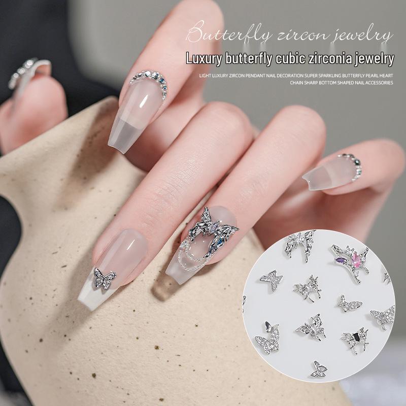

Zircon Pendant Butterfly Diamond Nail Art Jewelry