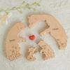 Artistic Wooden Puzzles, Little Bear Family Personalized Name Puzzles, Thanksgiving Christmas Gifts, Home Tabletop Decorations