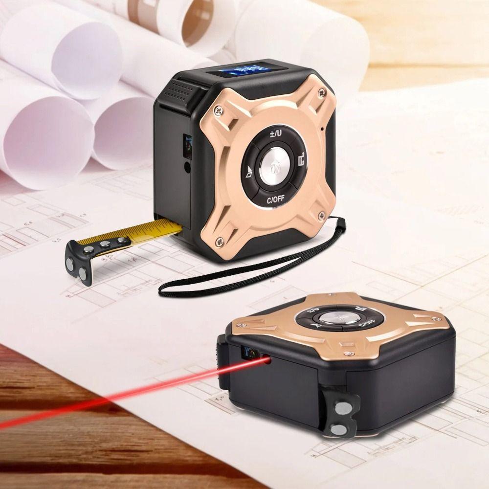 LCD Screen Digital Laser Tape Measure Stainless Steel Laser Measuring Tool  Construction
