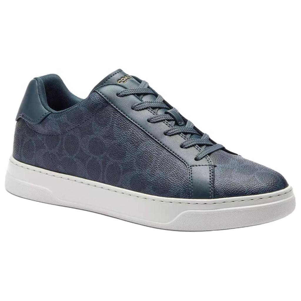 Coach Highline Synthetic Leather Round Toe Lace-Up Low-Top Sneakers Men Sneakers Blue CY309-XXQ