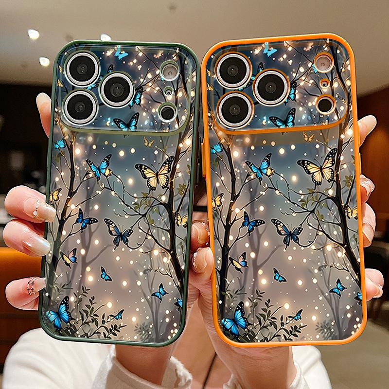 Magnetic For Magsafe Case For iPhone 17 Pro Max Glowing Fantasy Butterfly Pattern Skin Feeling Cover For iPhone 16 15 14 13 Pro Max