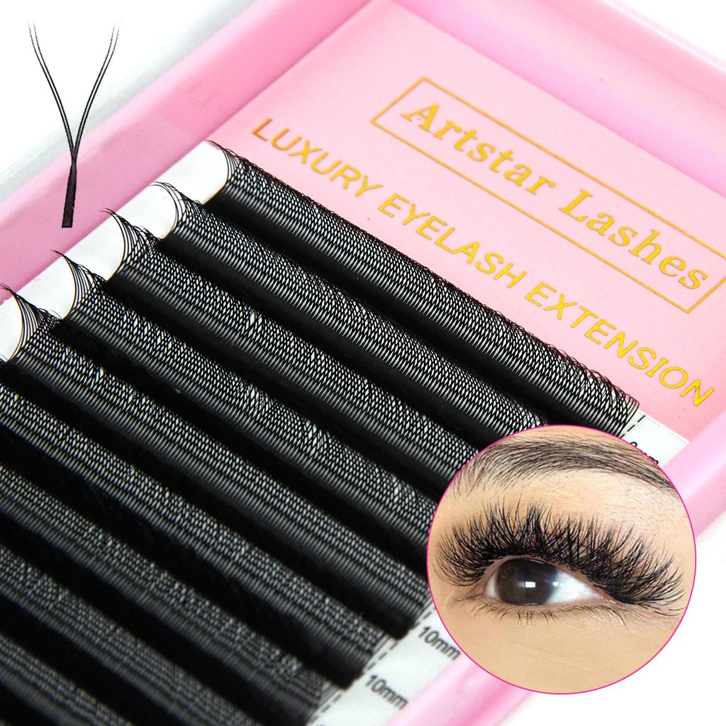 Super Black Mix8-15 YY Lashes 0.05 0.07mm Korean PBT Fiber Handmade 12 Rows Y Shape Volume Eyelash