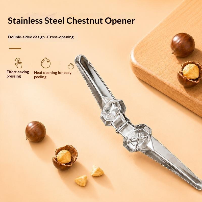 High - Quality Stainless Steel Two - In - One Chestnut Machine Kitchen Tool With Dry Bottle Opener Sheath And Cutter Function