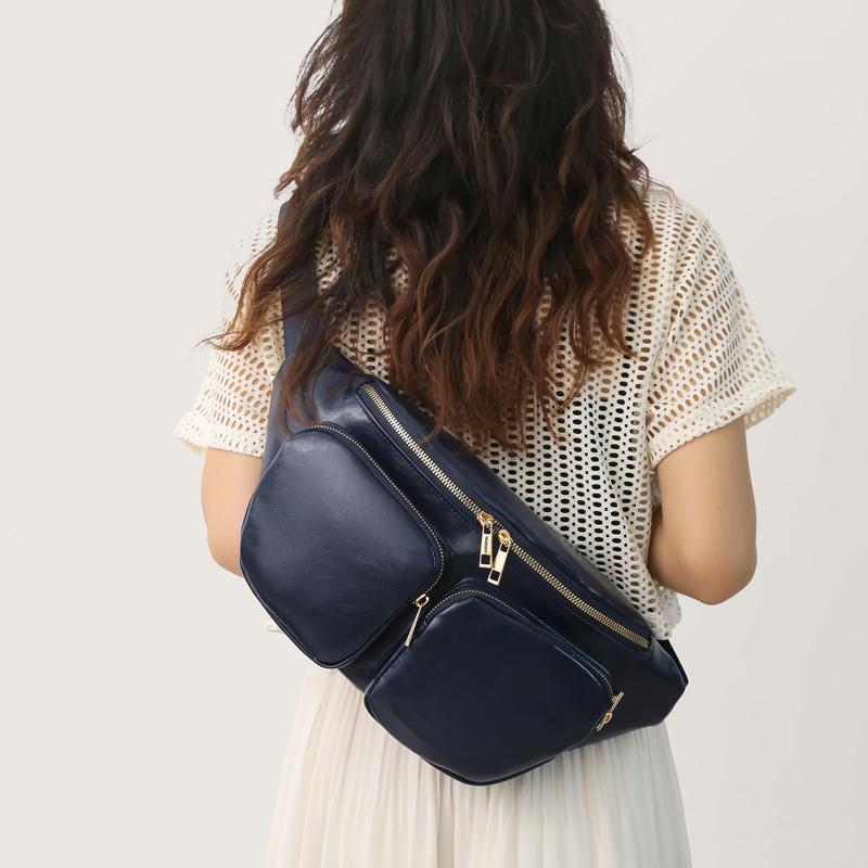 Waist Bag Women's Chest Bag Soft Leather Shoulder Crossbody Bag