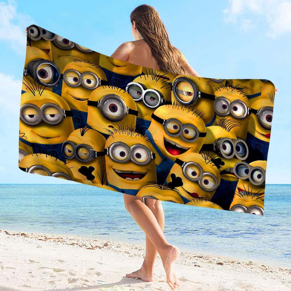 Cute Banana Cartoon-M-Miniones Towel Microfiber Beach Towel Absorbent Quick Dry Soft Yoga Swimming Mountain Climbing Towel