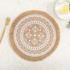 36/38cm Braided Place Mats Heat Resistant Cup Coaster Mat Vintage Round Placemat  Dining Table