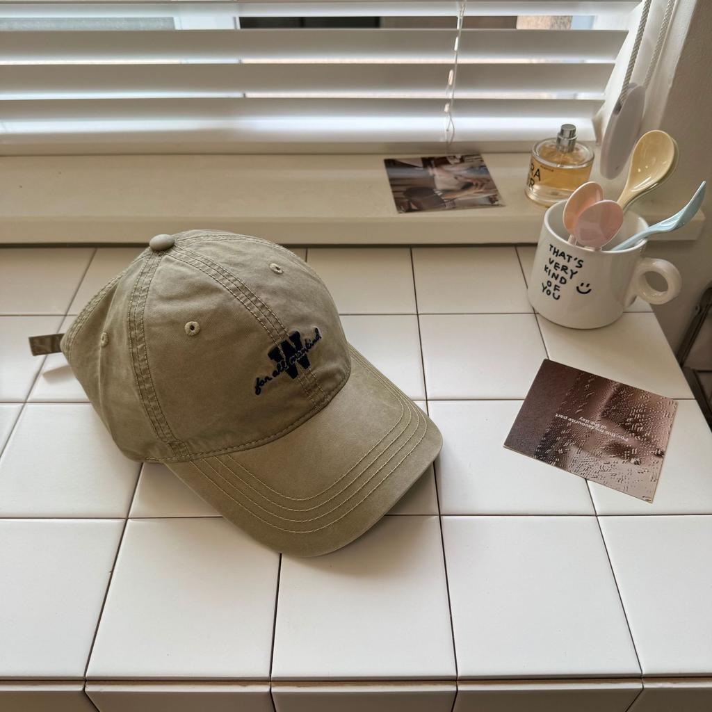 Spring and Summer American Letter Embroidery Washed Cotton Baseball Cap Children Big Head Circumference Deep Top Cap Men's Sunscreen Cap Tide
