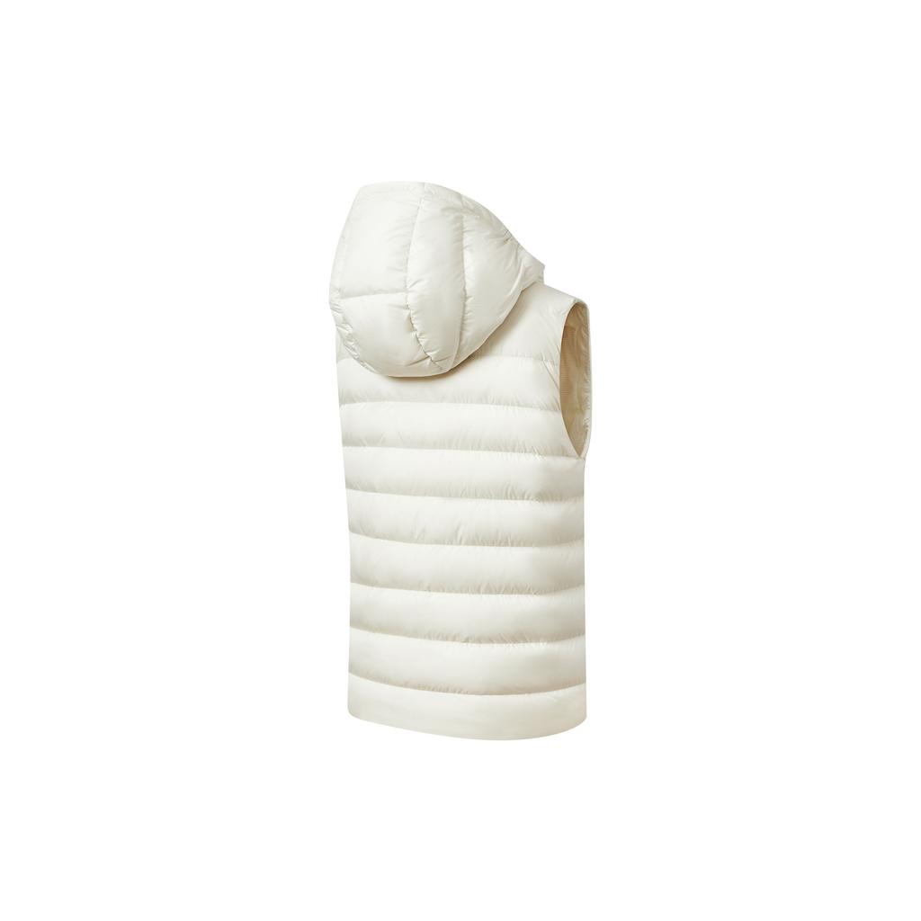 Saucony Solid Color Zip-Up Hooded Down Vest Women vests White SC1239312A-WT02