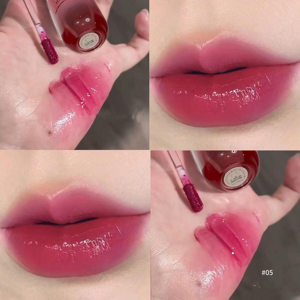 HERORANGE Mirror Bloom Heart Refreshing Color Lip Glaze - Moisturizing, Non-Sticky, Long-Lasting for Younger-Looking Lips