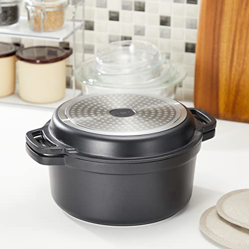 Cotta Waterless Cooking Pot, Black, Diameter: 24cm, Height: 11.5cm, Lid: 3.5cm, 91469