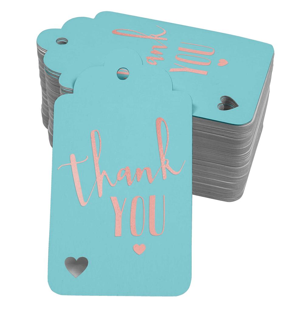 Inkdotpot ThankYou Bridal Shower-Baby Shower-Retirement-Wedding-Birthday Bottle Tag Real Gold Foil Favor Hang Tags Pack Of