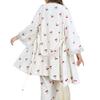 Women's Three-Piece V-Neck Cherry Pajama Set with Lace Trim