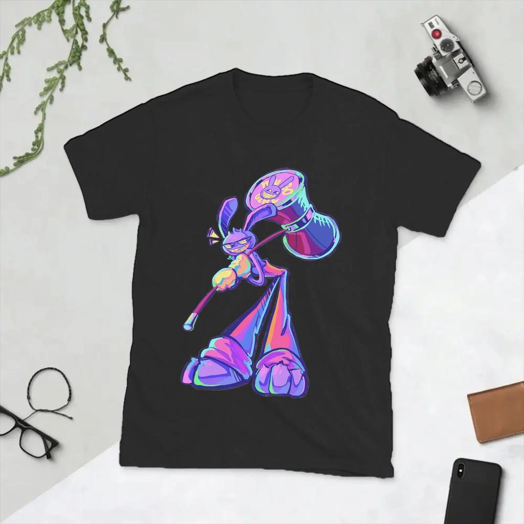Cartoon Digitals Circus T-Shirt Men Jax and Big Hammer Novelty 100% Polyester Tee Shirt Crewneck Short Sleeve T Shirt Gift Tops