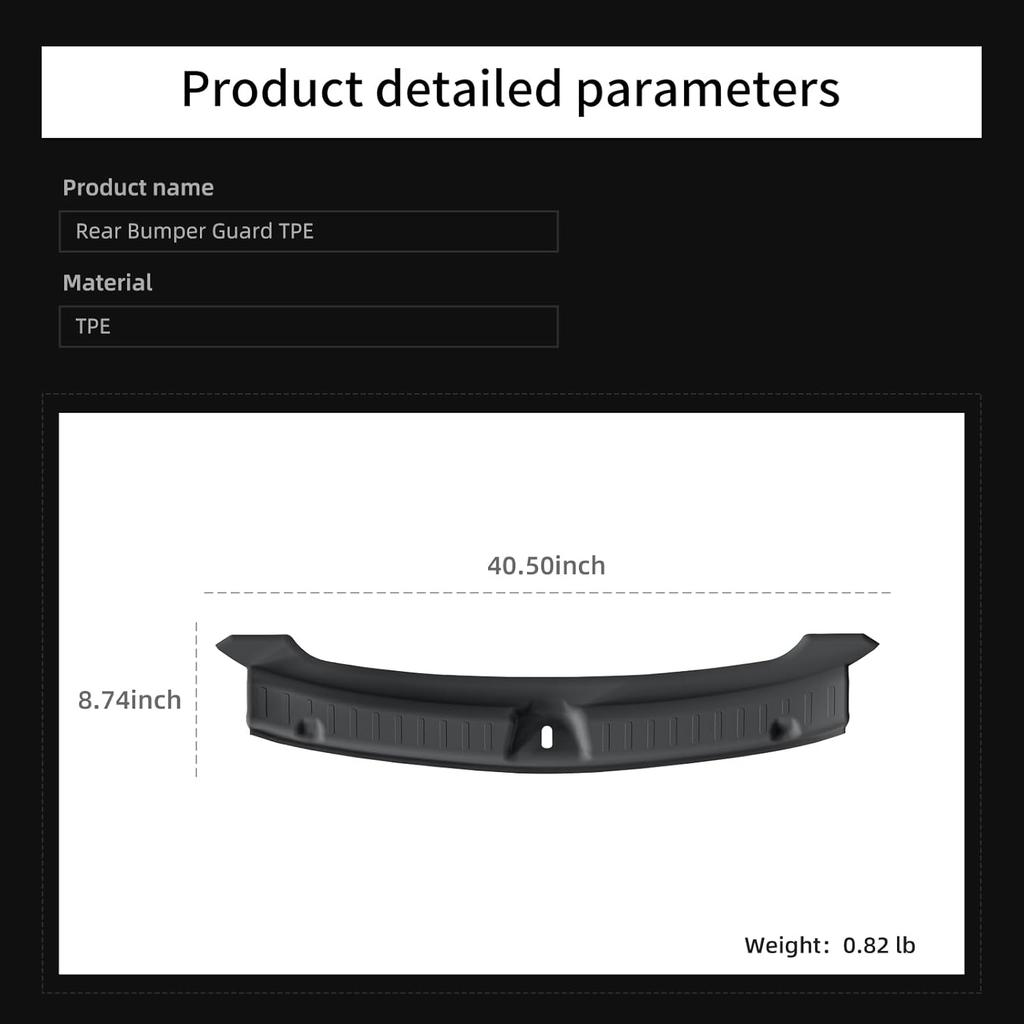 LUCKEASY Rear Bumper Guard for Tesla Model Y Juniper 2025 2026 Rear Trunk Bumper Guard Sill Cover Protector for Model Y Accessories TPE Black