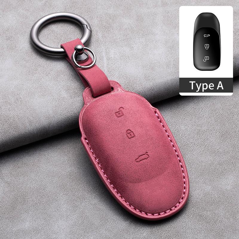 

For Li Lixiang L7 L8 For Leading Ideal One Li Auto L9 Leather Car Key Case Car Smart Remote Cover Keychain Accessories