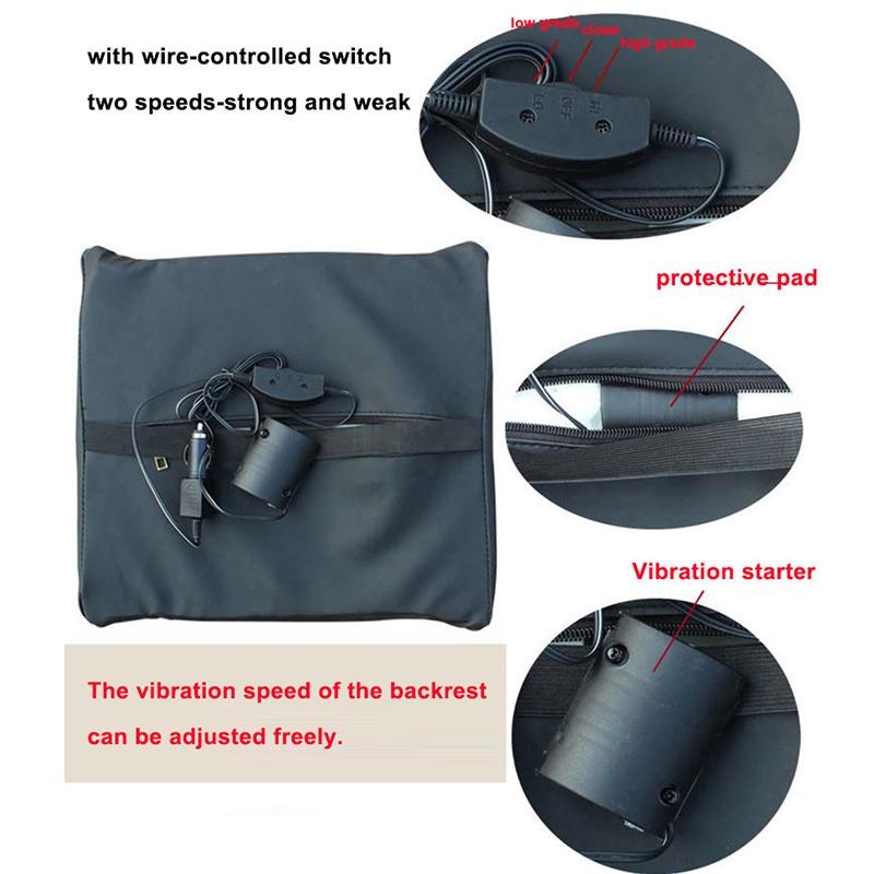 Car Electric Massage Back Cushion for Car Seat Support Health Care Lumbar Pad Auto Back Pillow Leather Auto Seat Back Support