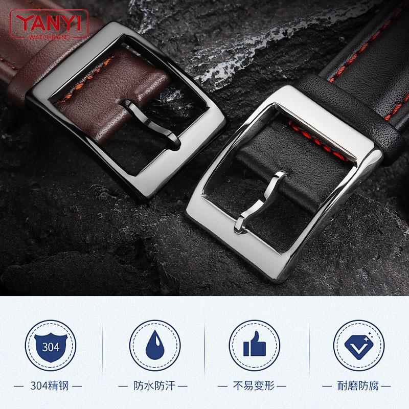 Swatch Leather Bracelet Genuine For Watchband 17mm 19mm Toothed Interface Wristwatches Band Men Women Sport Leather Watch Strap